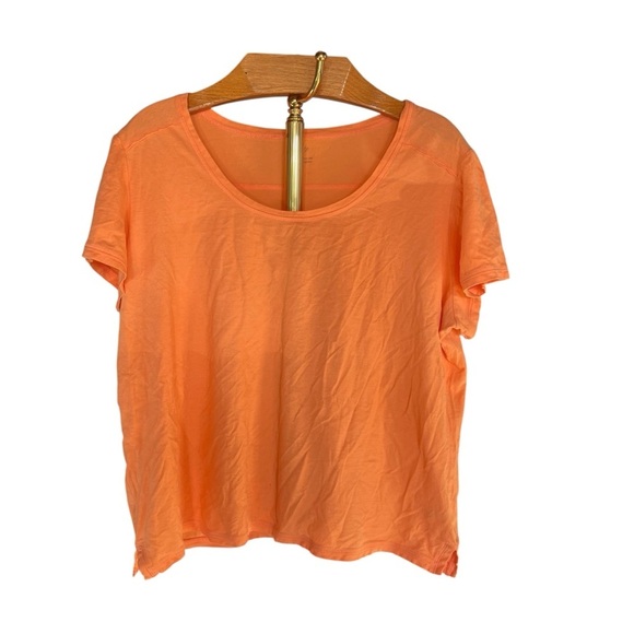 J. Jill Lot of Two Tees Vibrant Orange Whisper Cotton And Purple Rolled V-neck - Picture 2 of 16